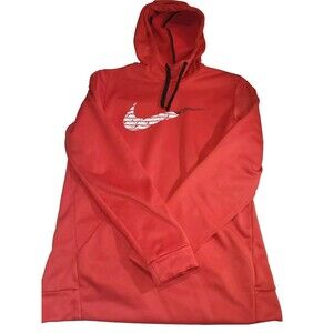 Nike Dri-Fit Red Fleece Pullover Hoodie Size M